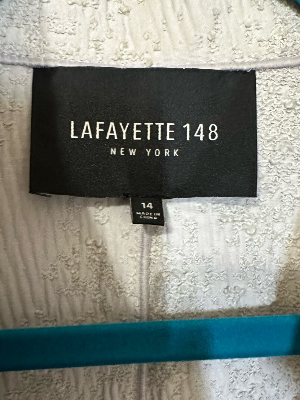 Lafayette 148 New York Summer Light Grey Jacket Sz 14 - Picture 3 of 7